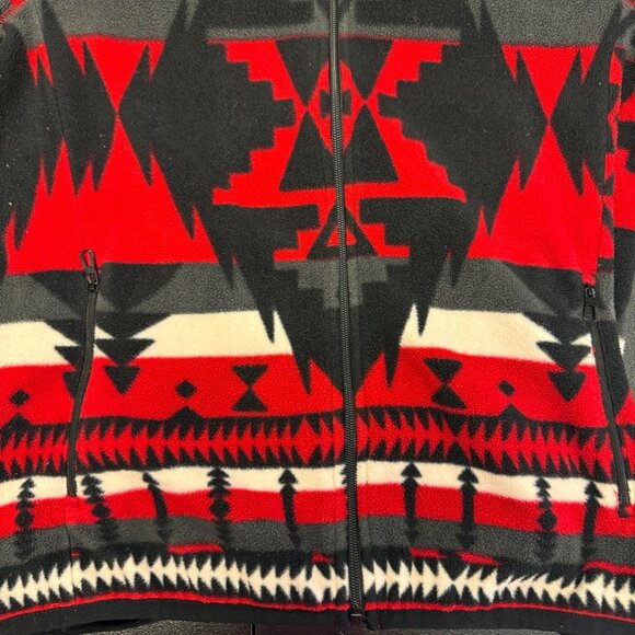 Lauren Ralph Lauren Active Red Native Womens Full Zip Jacket Size M Tribal Aztec - Picture 10 of 11